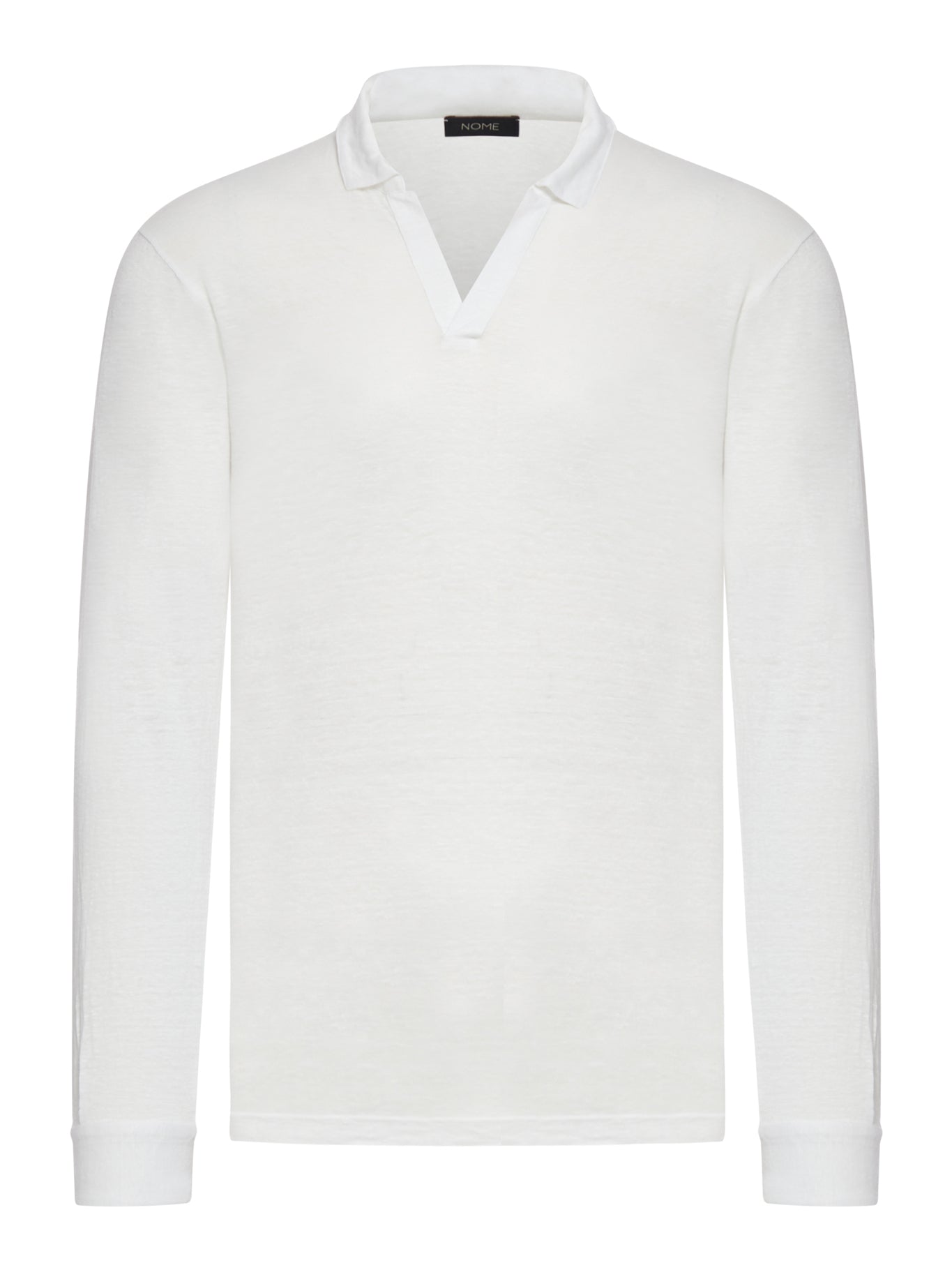 Nome G LONG-SLEEVED LINEN POLO SHIRT