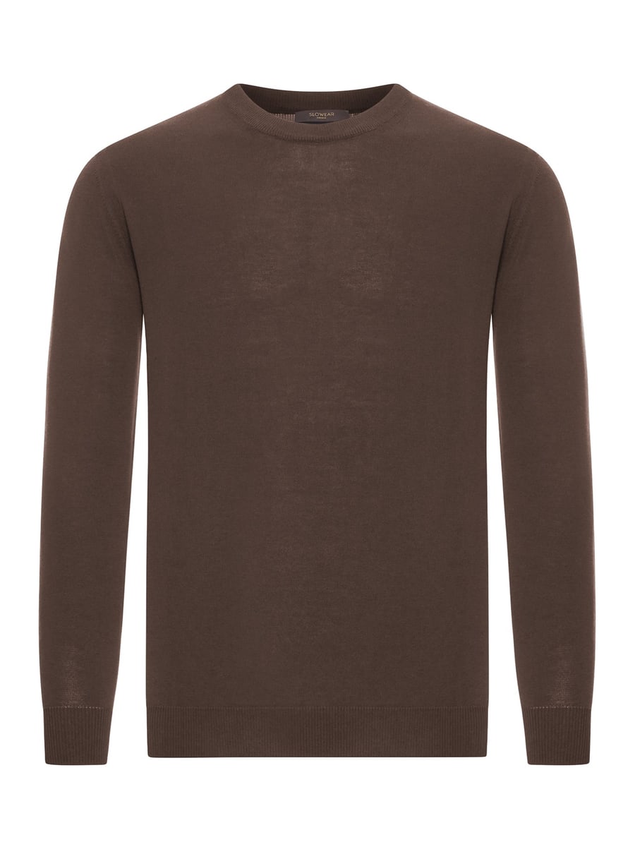 Zanone SLIM FIT CREW NECK SWEATER IN COTTON CREPE