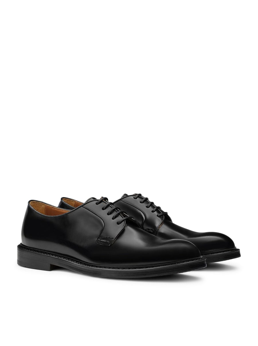 Doucals LEATHER LACE-UP DERBY SHOE, view 2
