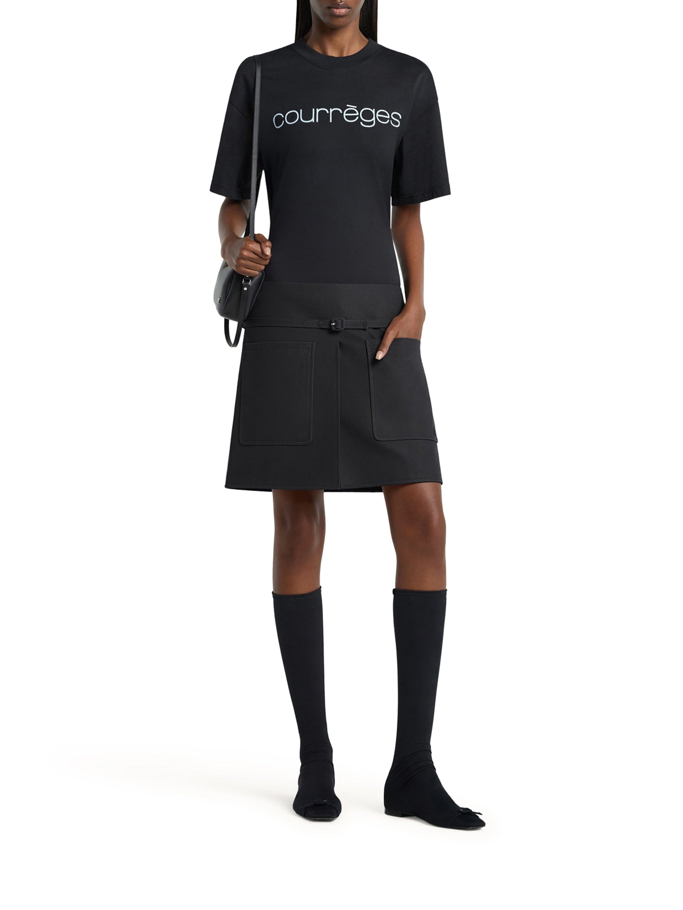 Courreges COTTON T-SHIRT WITH PRINT, view 2