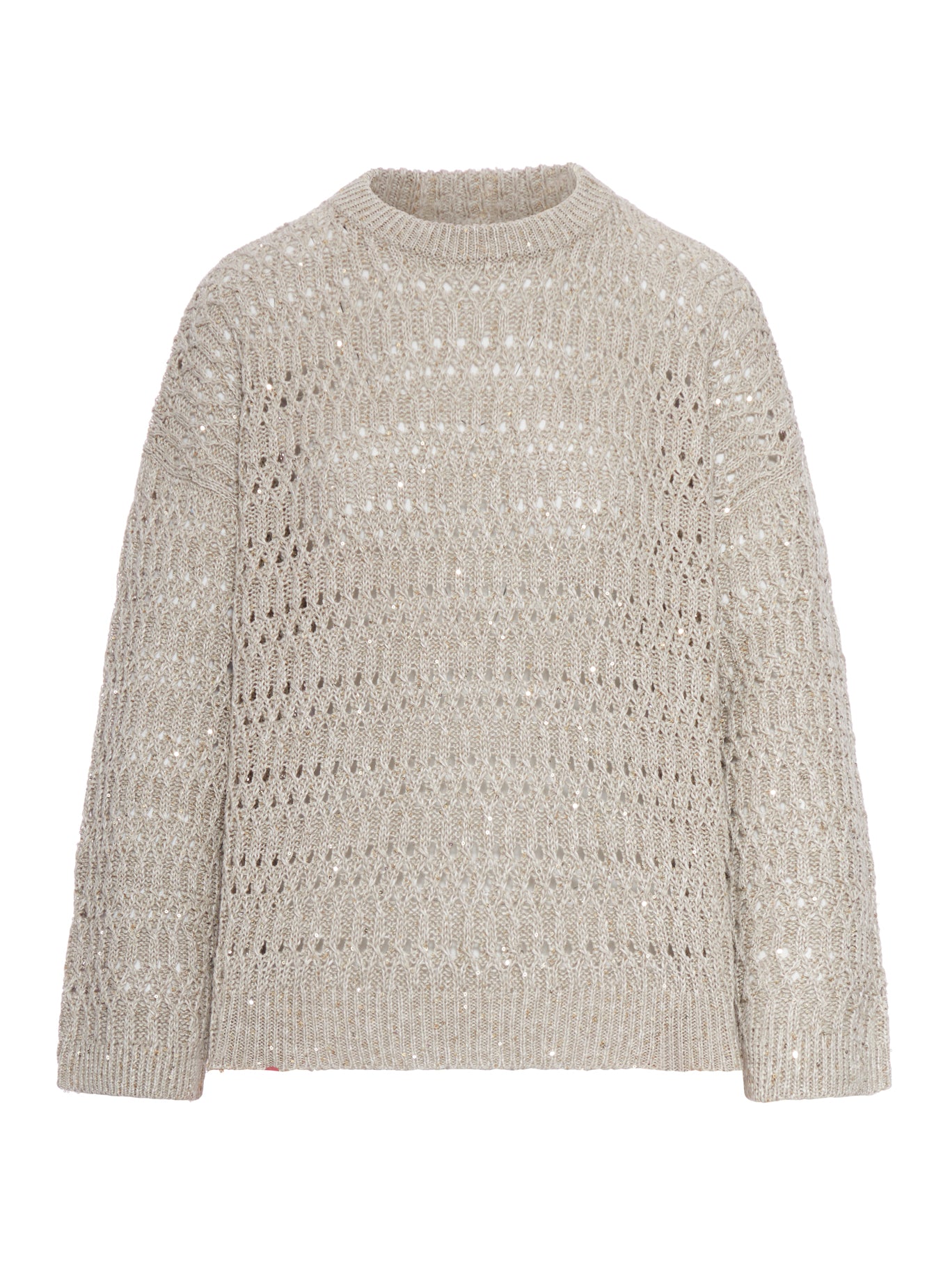 Brunello Cucinelli CREW NECK SWEATER IN OPENWORK LINEN YARN