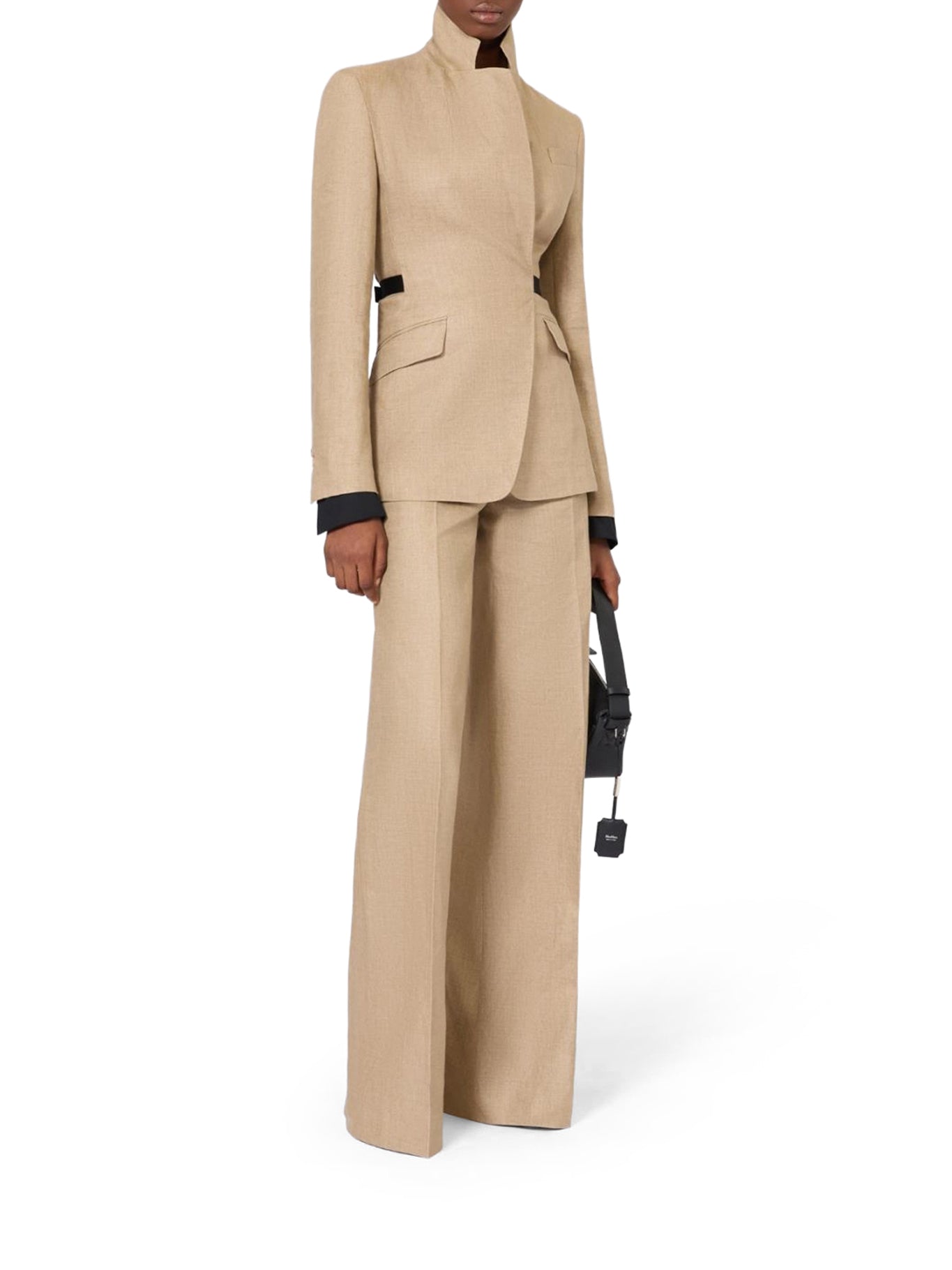 Max Mara DOUBLE-BREASTED BLAZER IN PURE LINEN NATTÉ, view 2