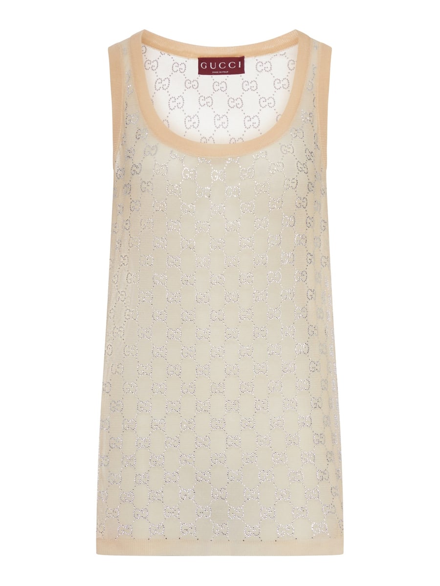 Gucci SILK TOP WITH ALL-OVER "GG" PATTERN