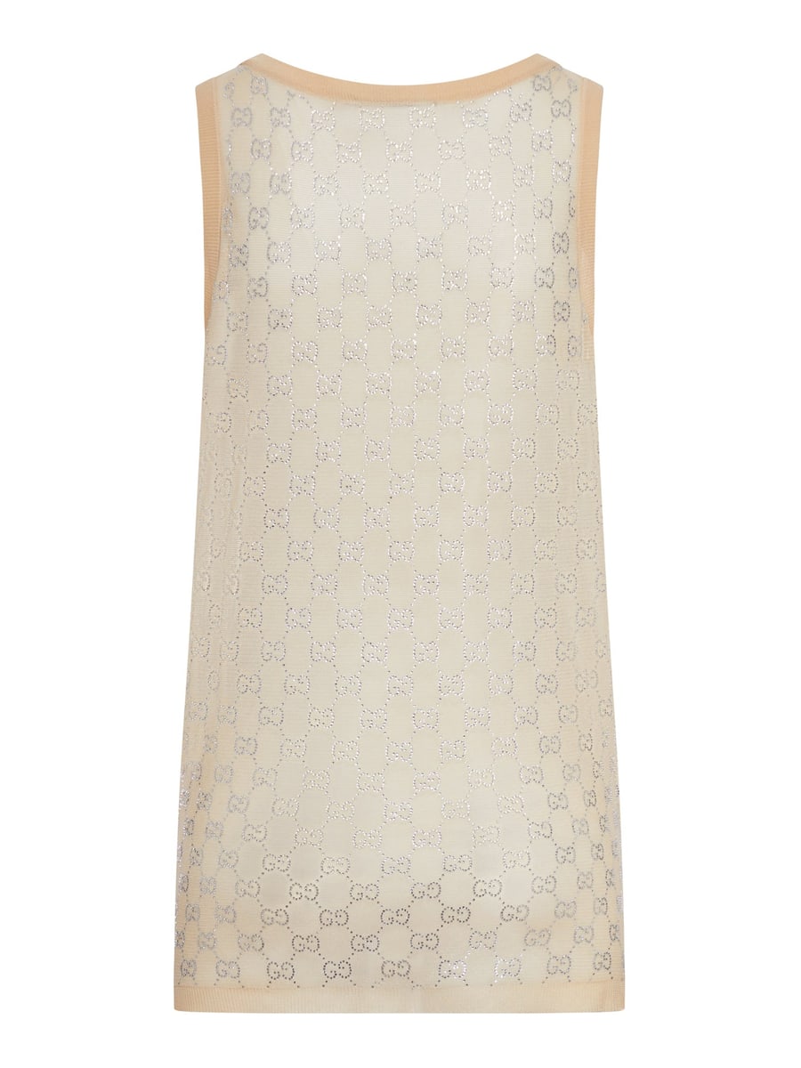 Gucci SILK TOP WITH ALL-OVER "GG" PATTERN, view 4
