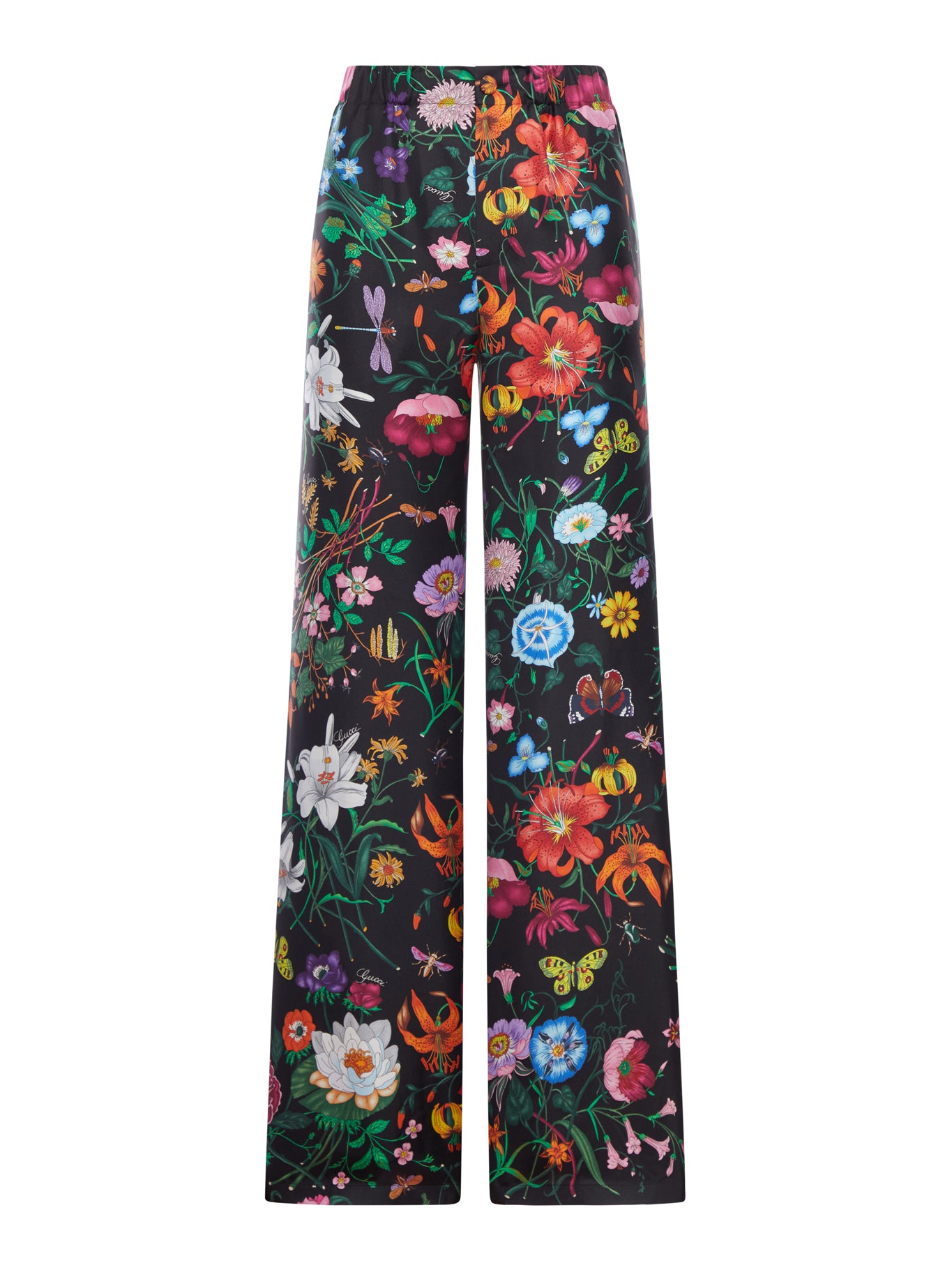 Gucci PRINTED SILK TWILL TROUSERS