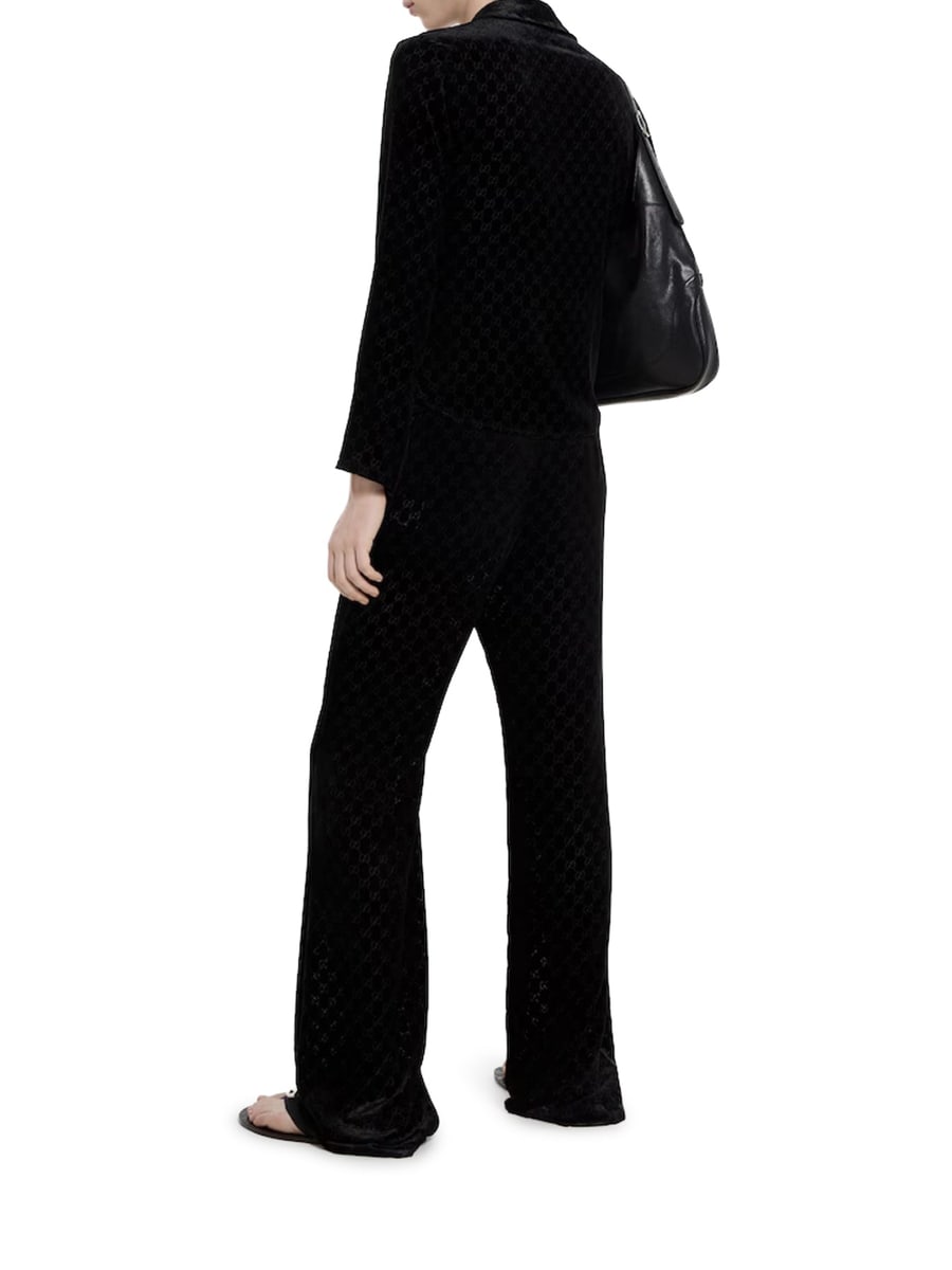 Gucci GG STRETCH DÉVORÉ VELVET TROUSERS, view 3