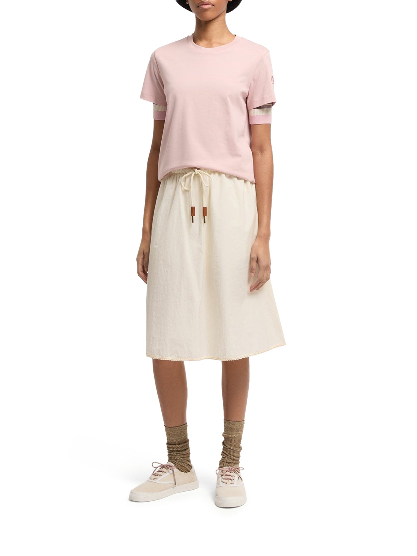 Moncler COTTON T-SHIRT WITH EMBROIDERED LOGO, view 2