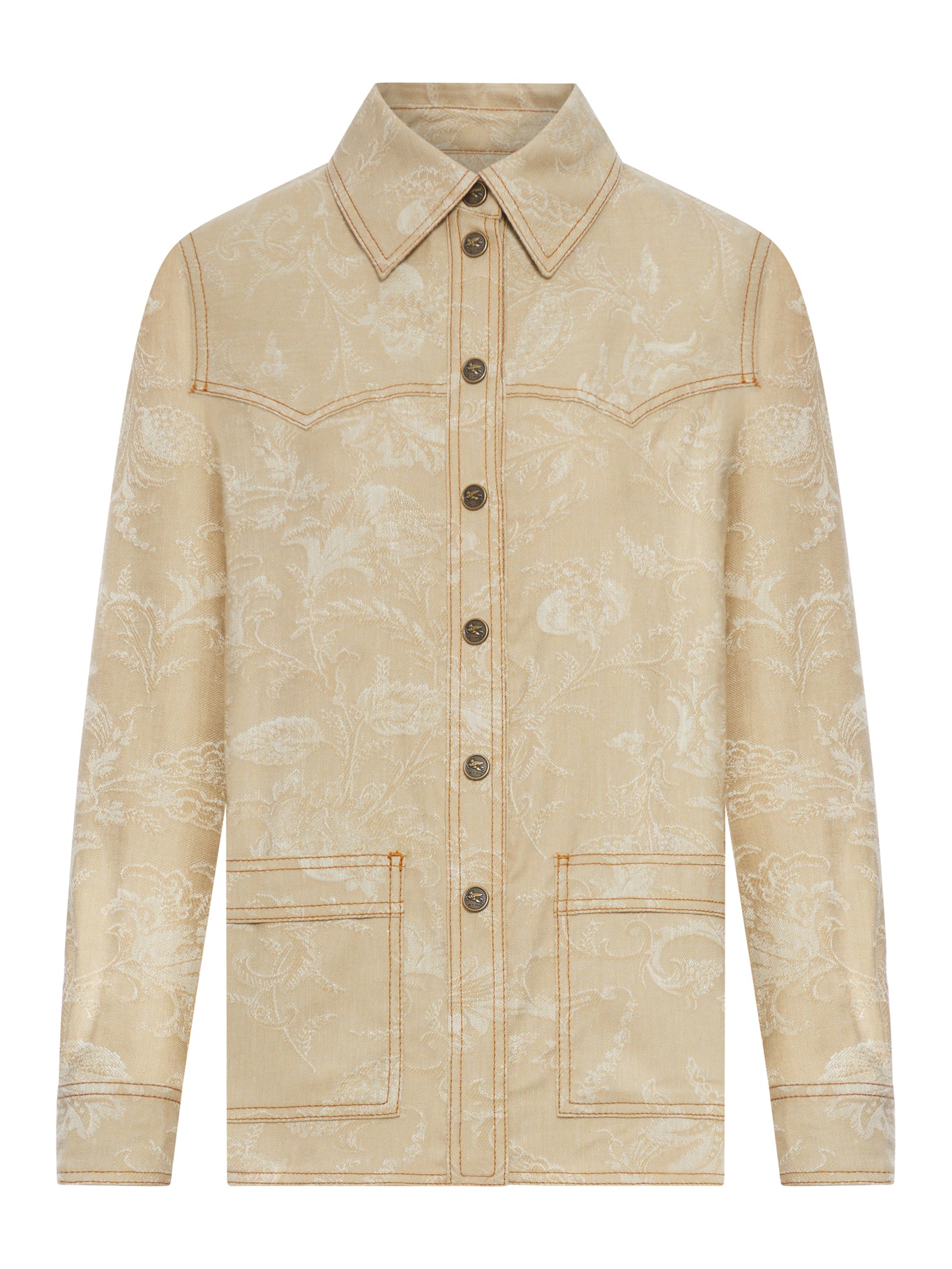Etro JACQUARD OVERSHIRT WITH TONE-ON-TONE FLORAL PATTERN