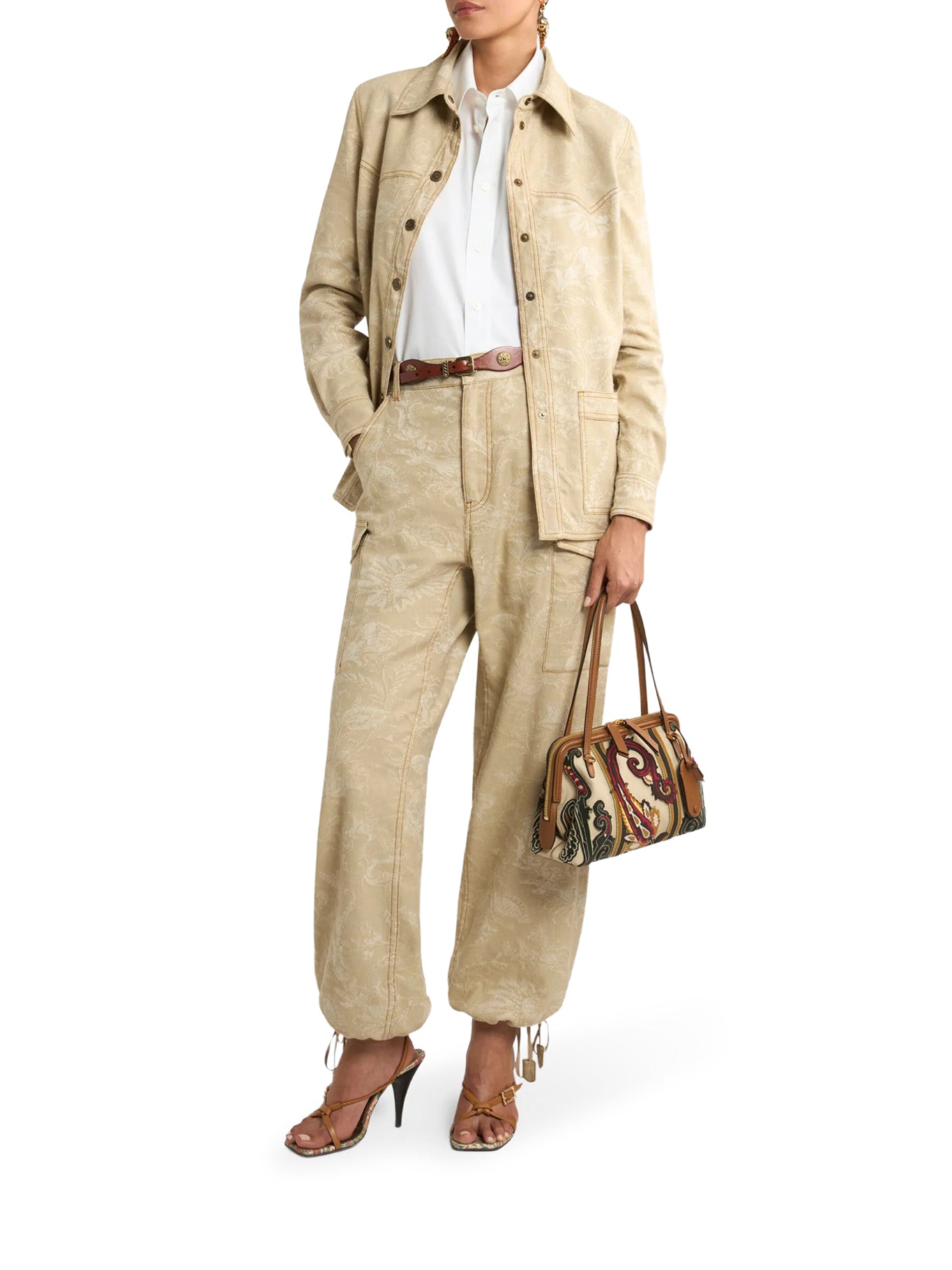 Etro JACQUARD OVERSHIRT WITH TONE-ON-TONE FLORAL PATTERN, view 2