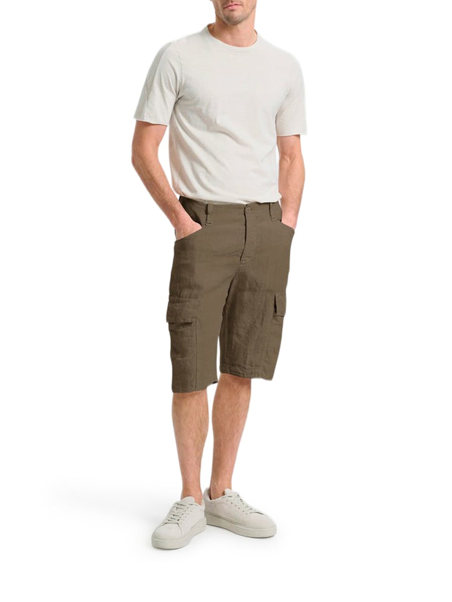 Transit LINEN CARGO BERMUDA SHORTS, view 2