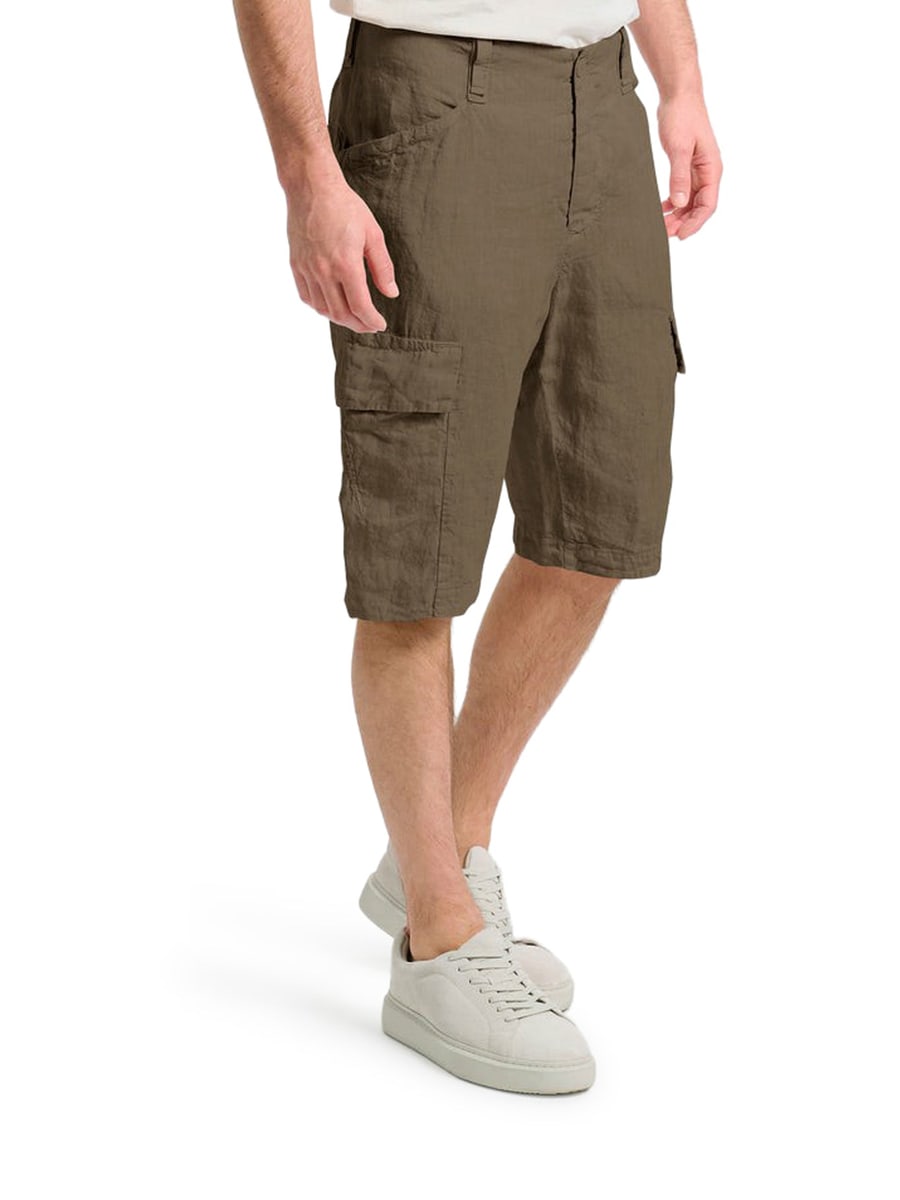 Transit LINEN CARGO BERMUDA SHORTS, view 5