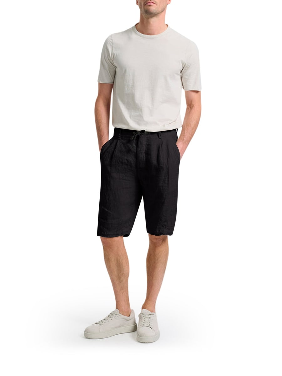 Transit LINEN BERMUDA SHORTS WITH DRAWSTRING, view 2