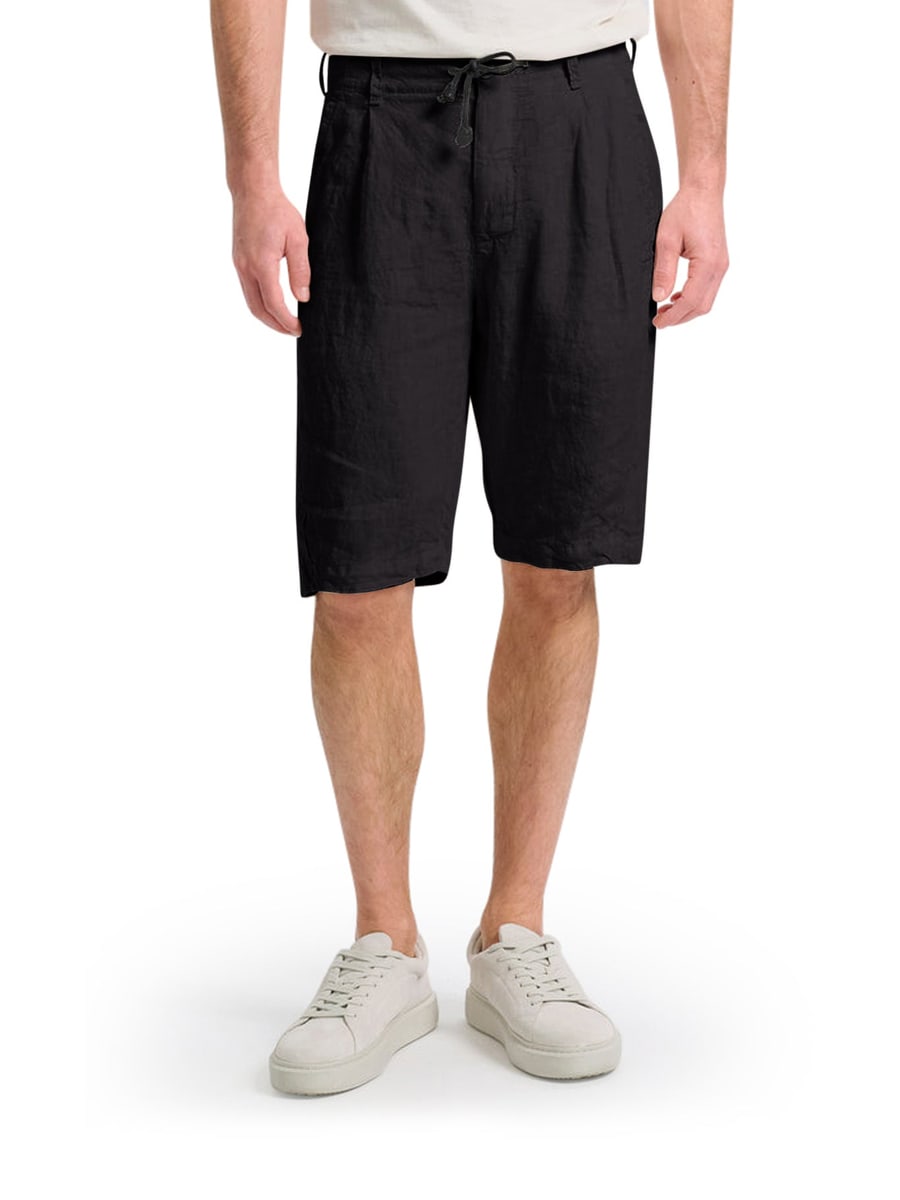 Transit LINEN BERMUDA SHORTS WITH DRAWSTRING, view 3