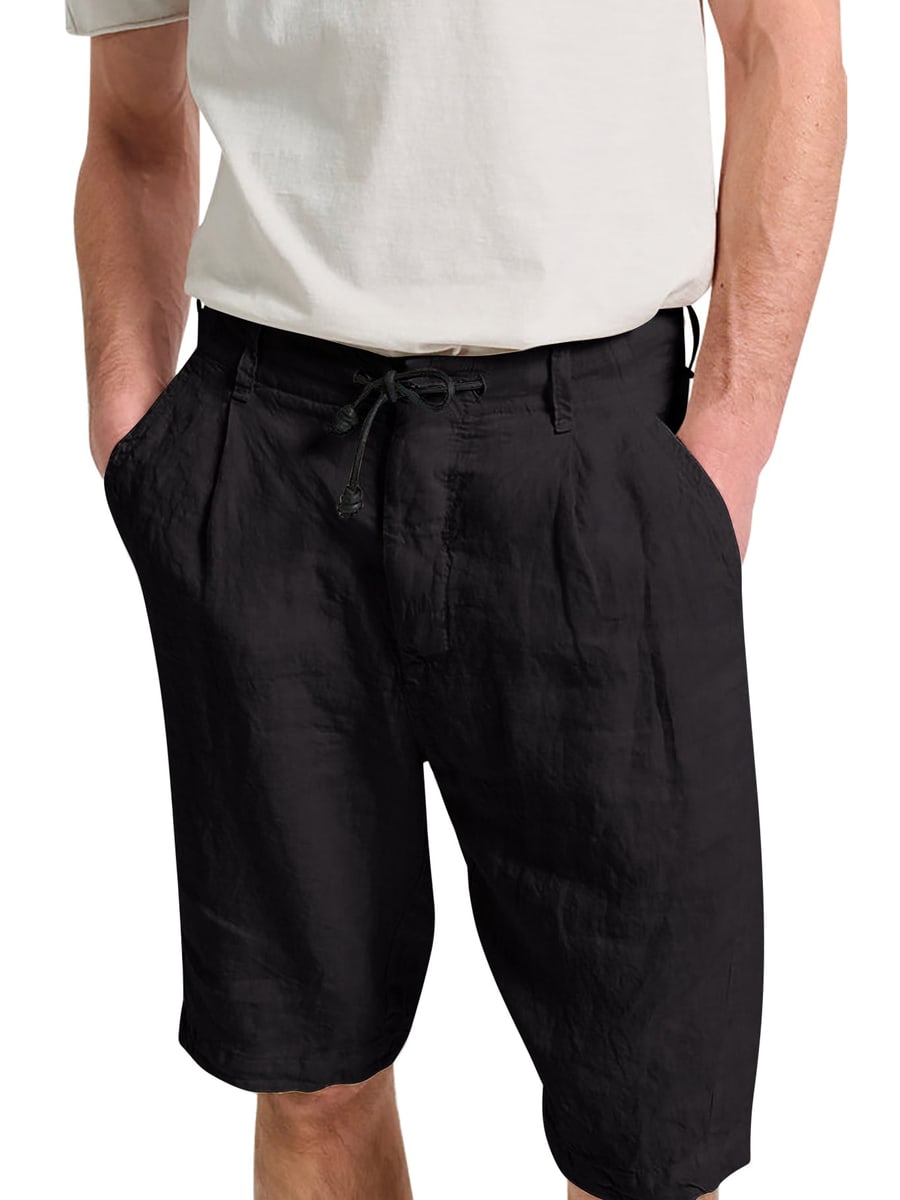 Transit LINEN BERMUDA SHORTS WITH DRAWSTRING, view 6
