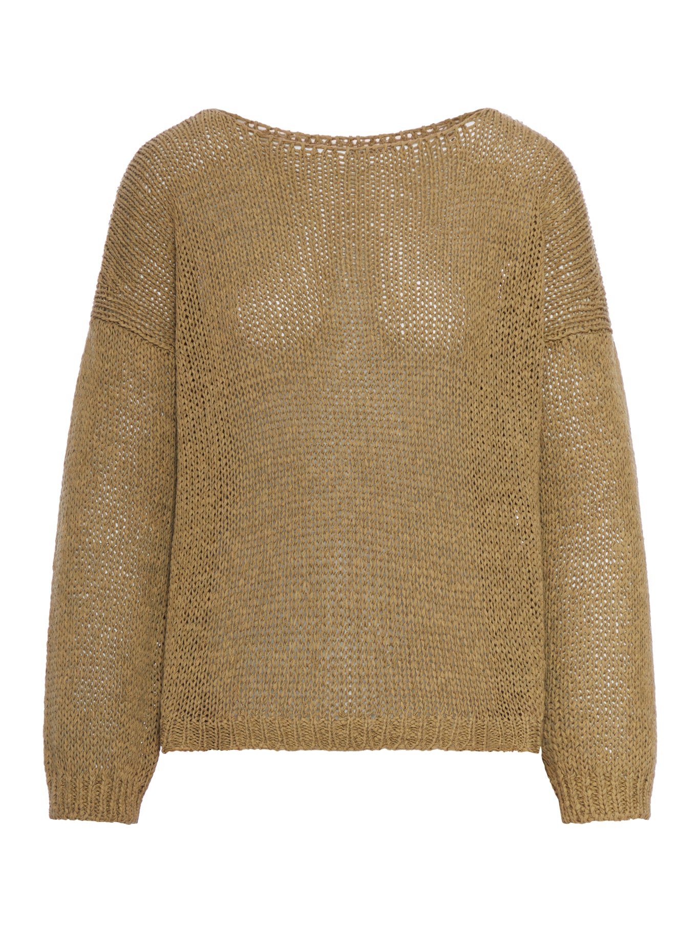 Roberto Collina OPENWORK SWEATER WITH DROPPED SHOULDERS IN COTTON BLEND