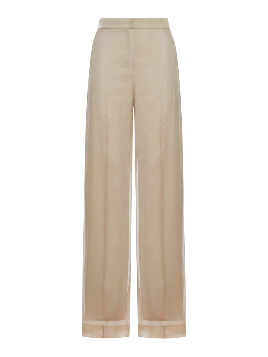 Max Mara Pianoforte OLIVI TROUSERS IN SILK ORGANZA