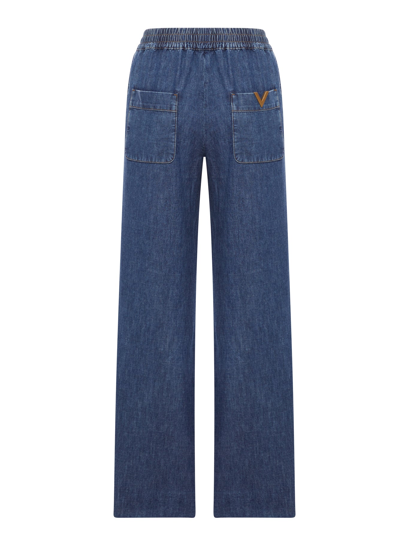 Valentino Garavani WIDE LEG CHAMBRAY PANTS, view 2