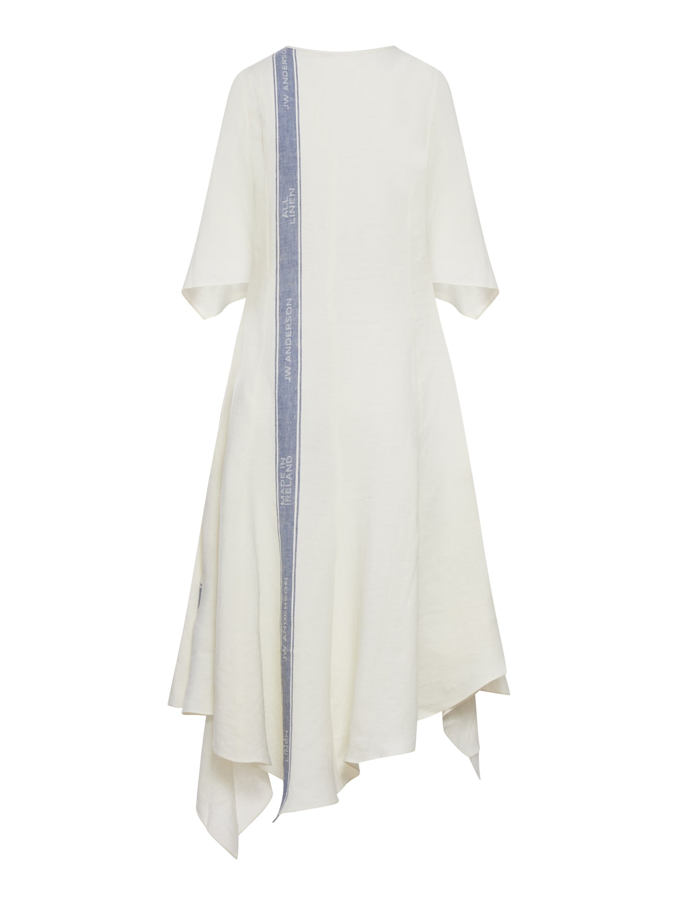 JW Anderson LINEN MIDI DRESS WITH LOGO INSERTS, view 2