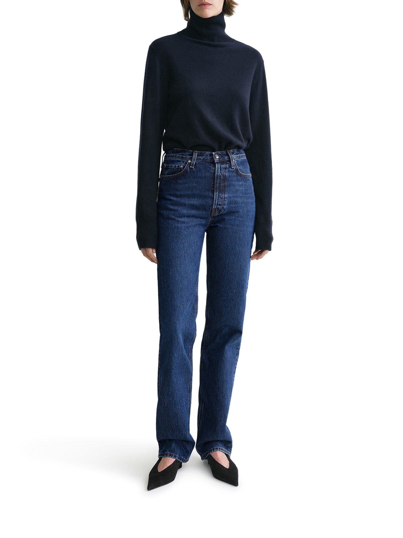 Toteme CLASSIC CUT DENIM FULL LENGTH DARK BLUE, view 2
