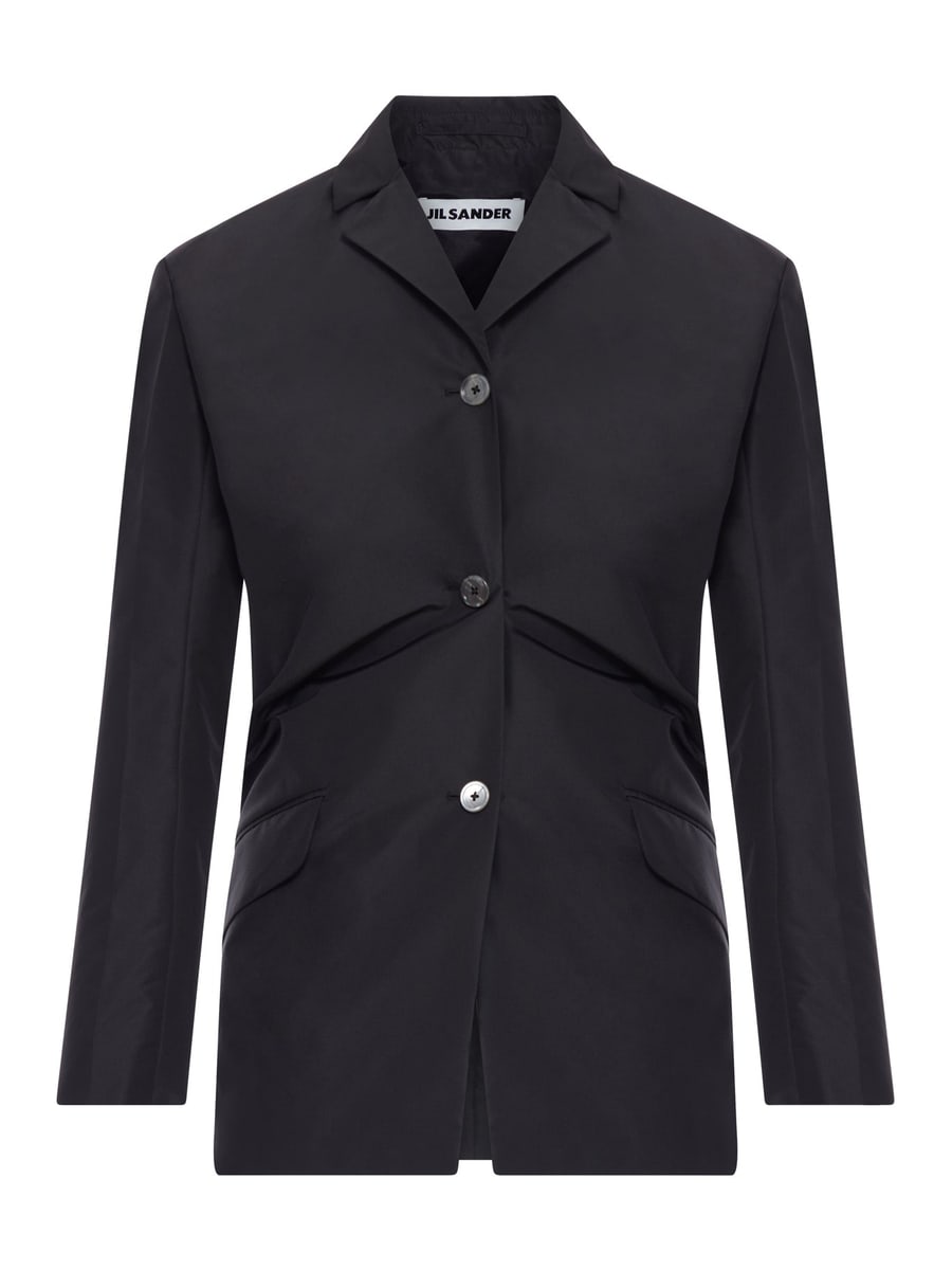 Jil Sander TAILORED BLAZER IN TECHNICAL FABRIC WITH BACK DRAPING