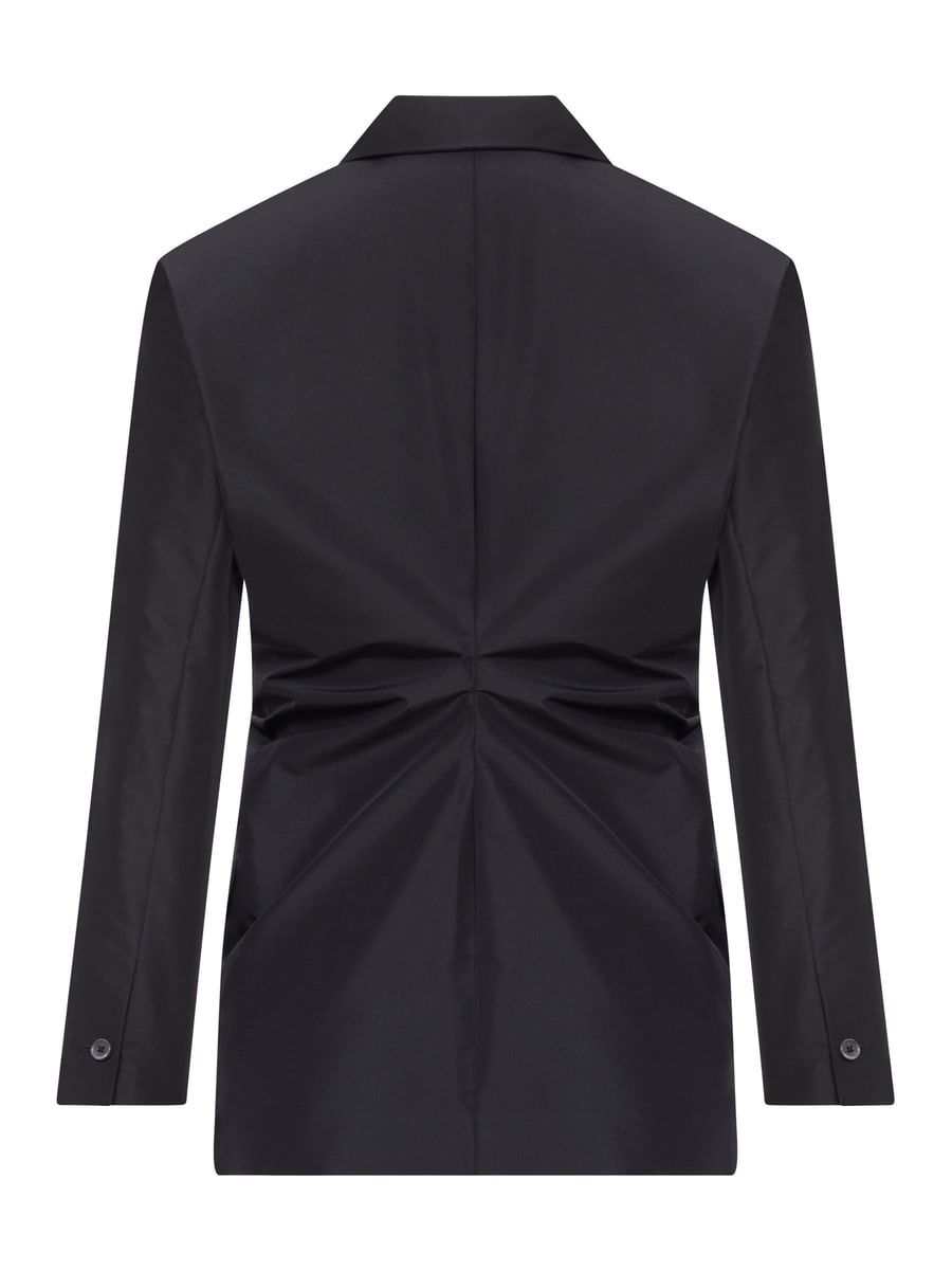 Jil Sander TAILORED BLAZER IN TECHNICAL FABRIC WITH BACK DRAPING, view 2