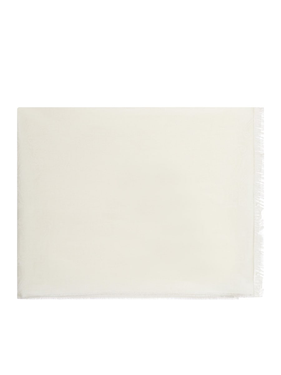 Max Mara VETUSTA WOOL AND SILK SCARF WITH JACQUARD LOGO, view 2