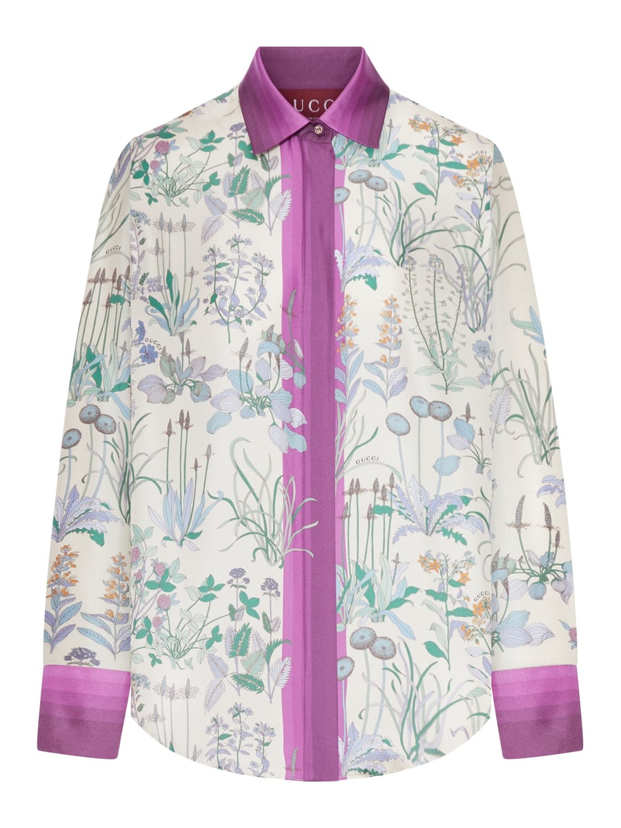 Gucci PRINTED SILK TWILL SHIRT