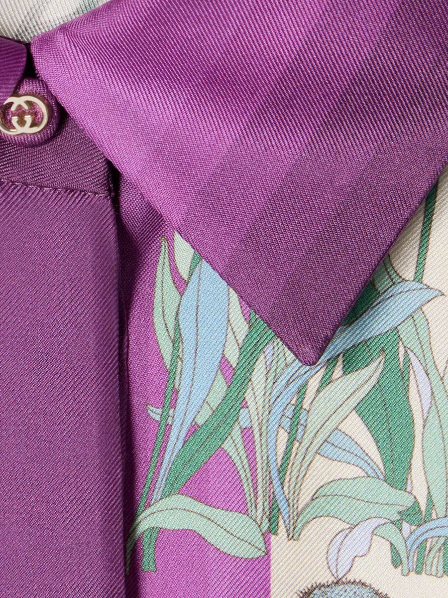 Gucci PRINTED SILK TWILL SHIRT, view 5