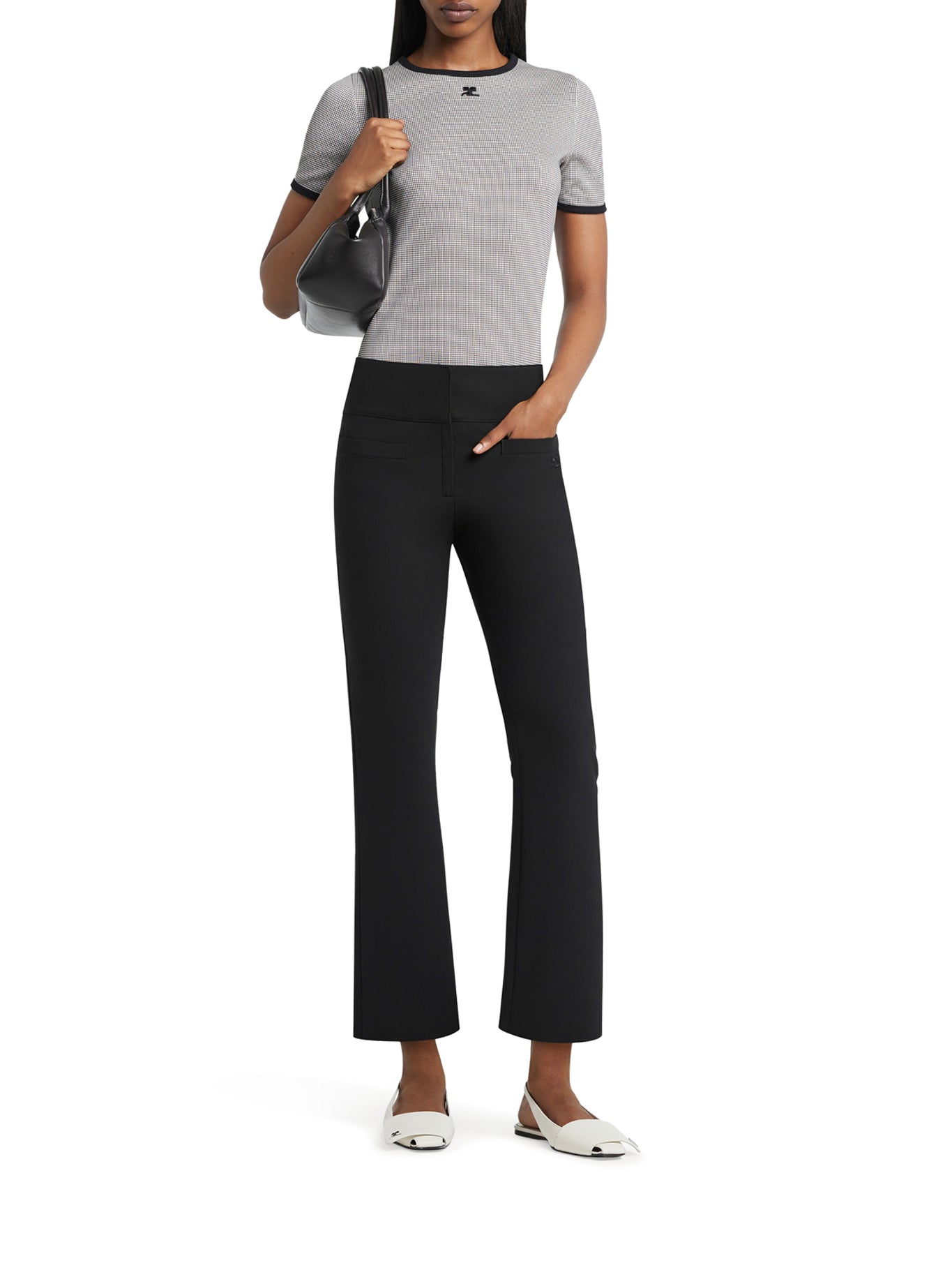 Courreges HOUNDSTOOTH CONTRAST T-SHIRT, view 2