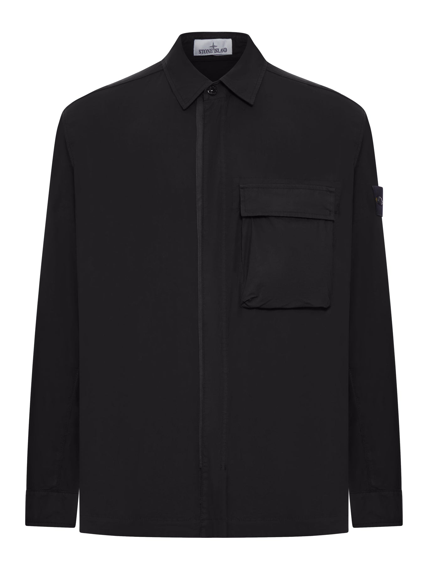 Stone Island STRETCH COTTON CANVAS OVERSHIRT WITH FLAP POCKET ON THE CHEST