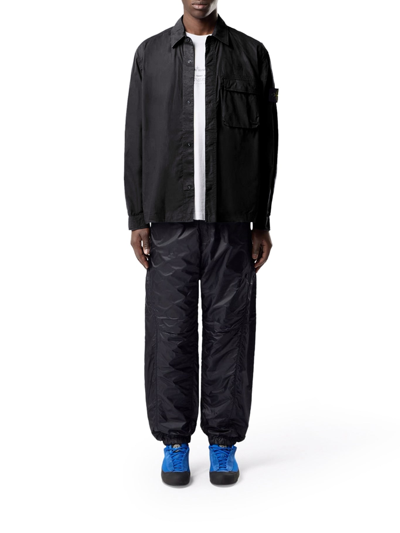 Stone Island STRETCH COTTON CANVAS OVERSHIRT WITH FLAP POCKET ON THE CHEST, view 2