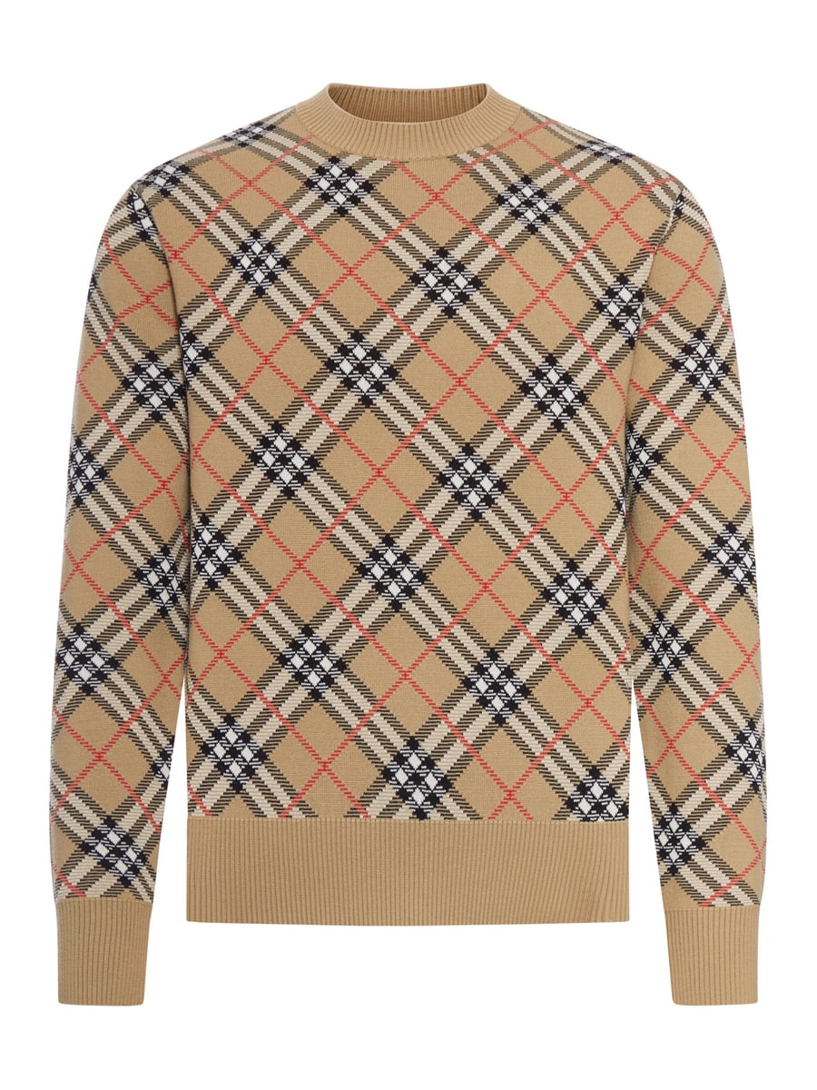 Burberry CHECKED COTTON AND WOOL PULLOVER