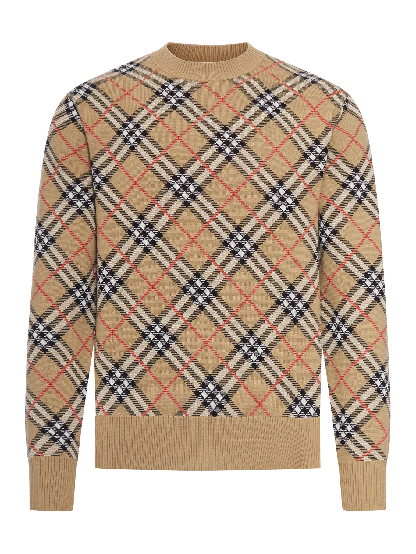 Burberry CHECKED COTTON AND WOOL PULLOVER