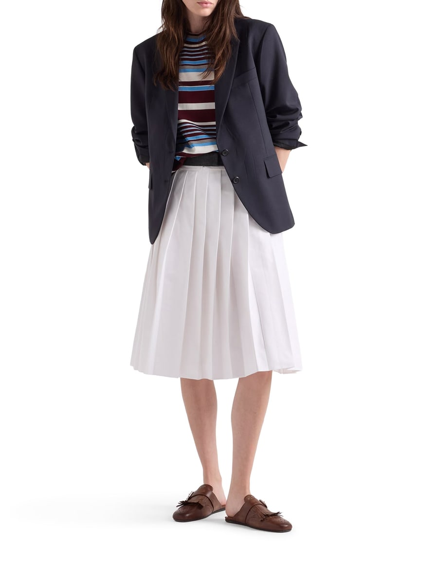 Prada STRIPED COTTON CREW NECK SWEATER, view 2