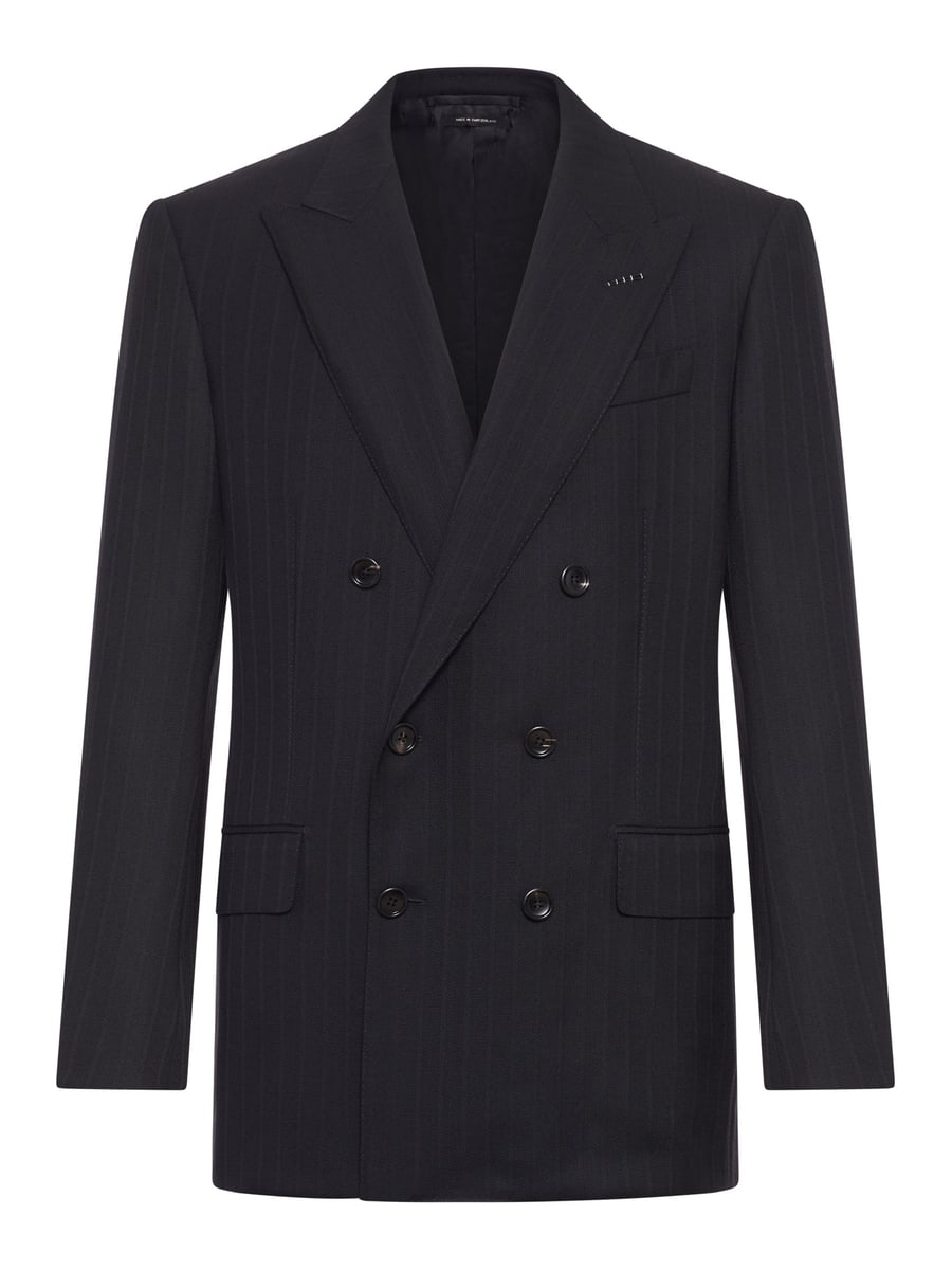 Tom Ford DOUBLE-BREASTED PINSTRIPED WOOL JACKET
