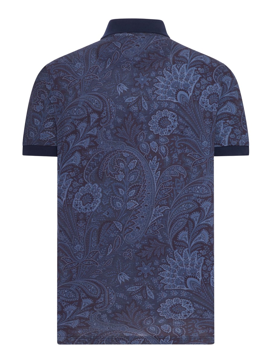 Etro COTTON PIQUET POLO SHIRT WITH PAISLEY PRINT, view 2
