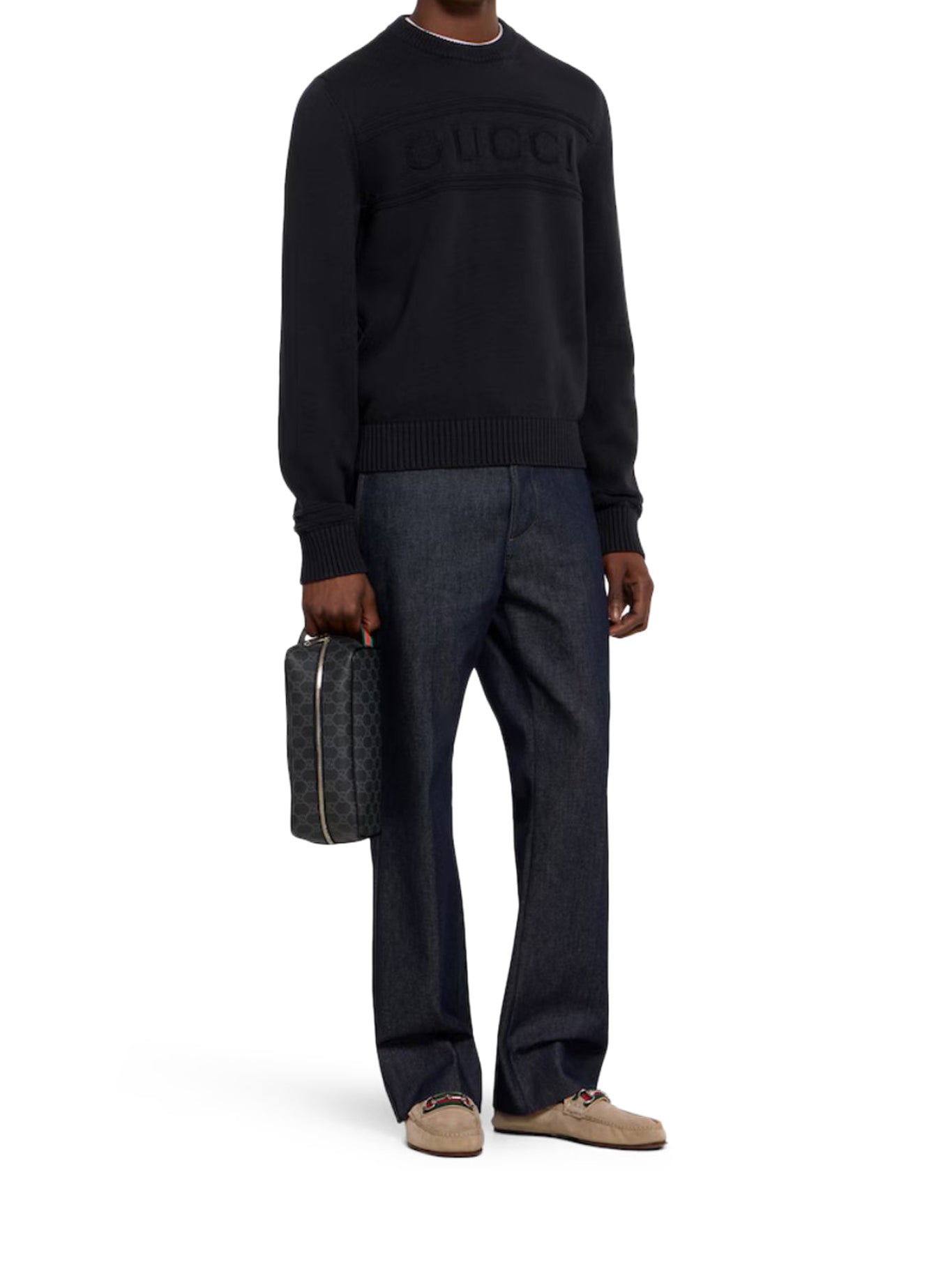 Gucci COTTON KNITTED SWEATER WITH INTARSIA, view 2