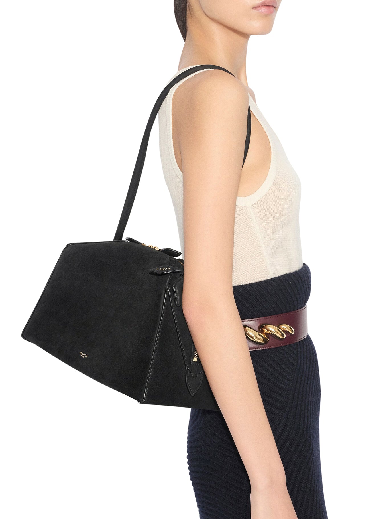 Alaïa LE BOULEDOGUE NUBUCK BAG, view 2