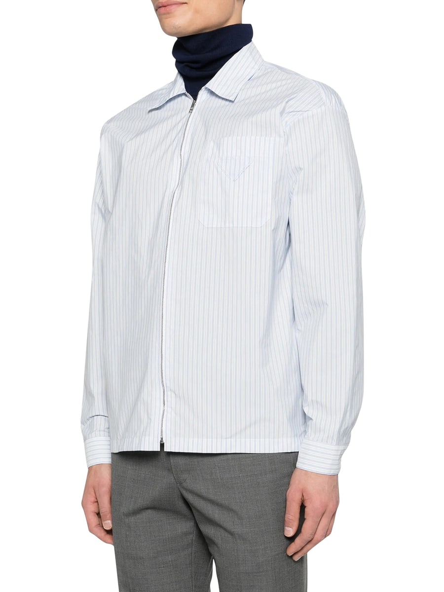 Prada TECHNICAL FABRIC SHIRT WITH STRIPED PATTERN, view 3