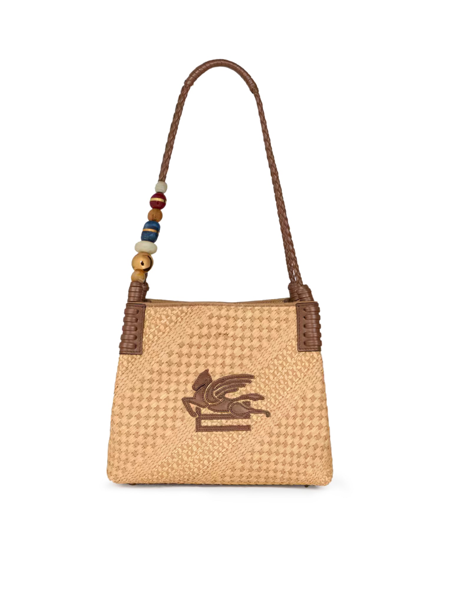 Etro LIBRA SMALL RAFFIA SHOPPING BAG