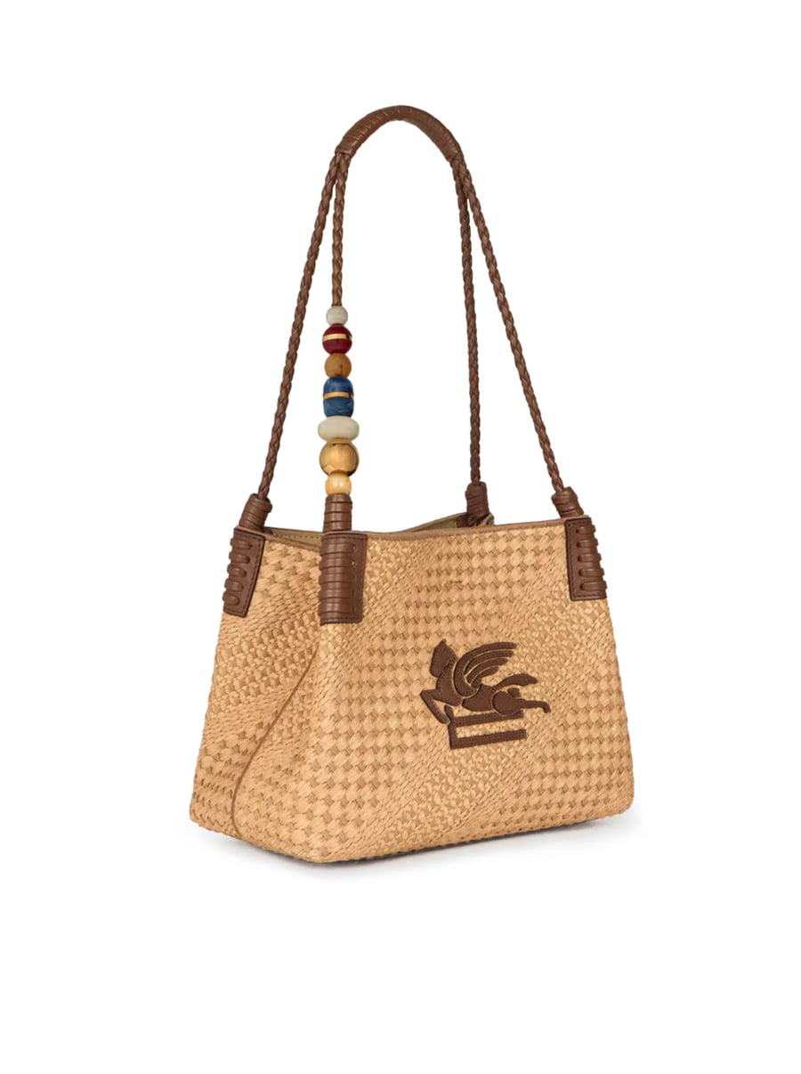 Etro LIBRA SMALL RAFFIA SHOPPING BAG, view 3