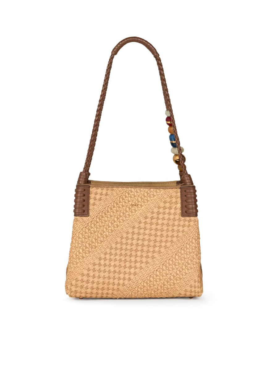 Etro LIBRA SMALL RAFFIA SHOPPING BAG, view 4