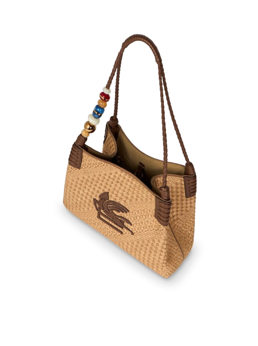 Etro LIBRA SMALL RAFFIA SHOPPING BAG, view 5