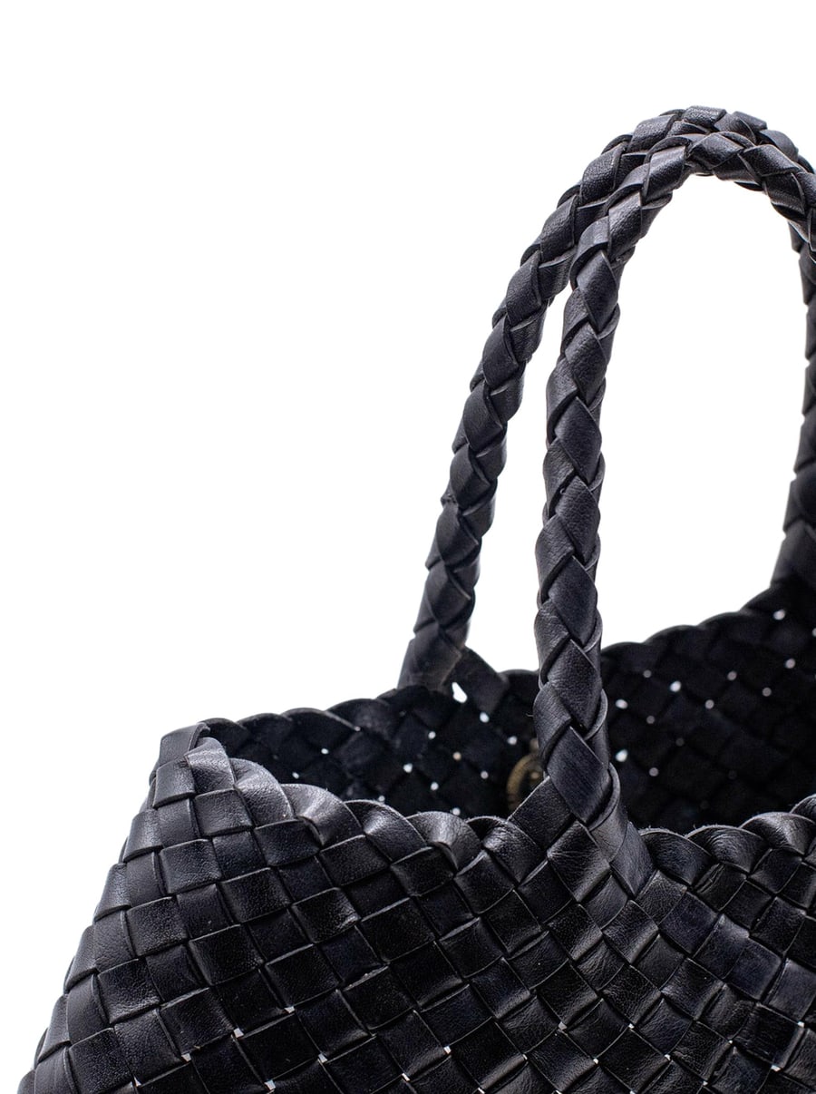 Dragon Diffusion SANTA CROCE SMALL BLACK LEATHER BAG, view 6