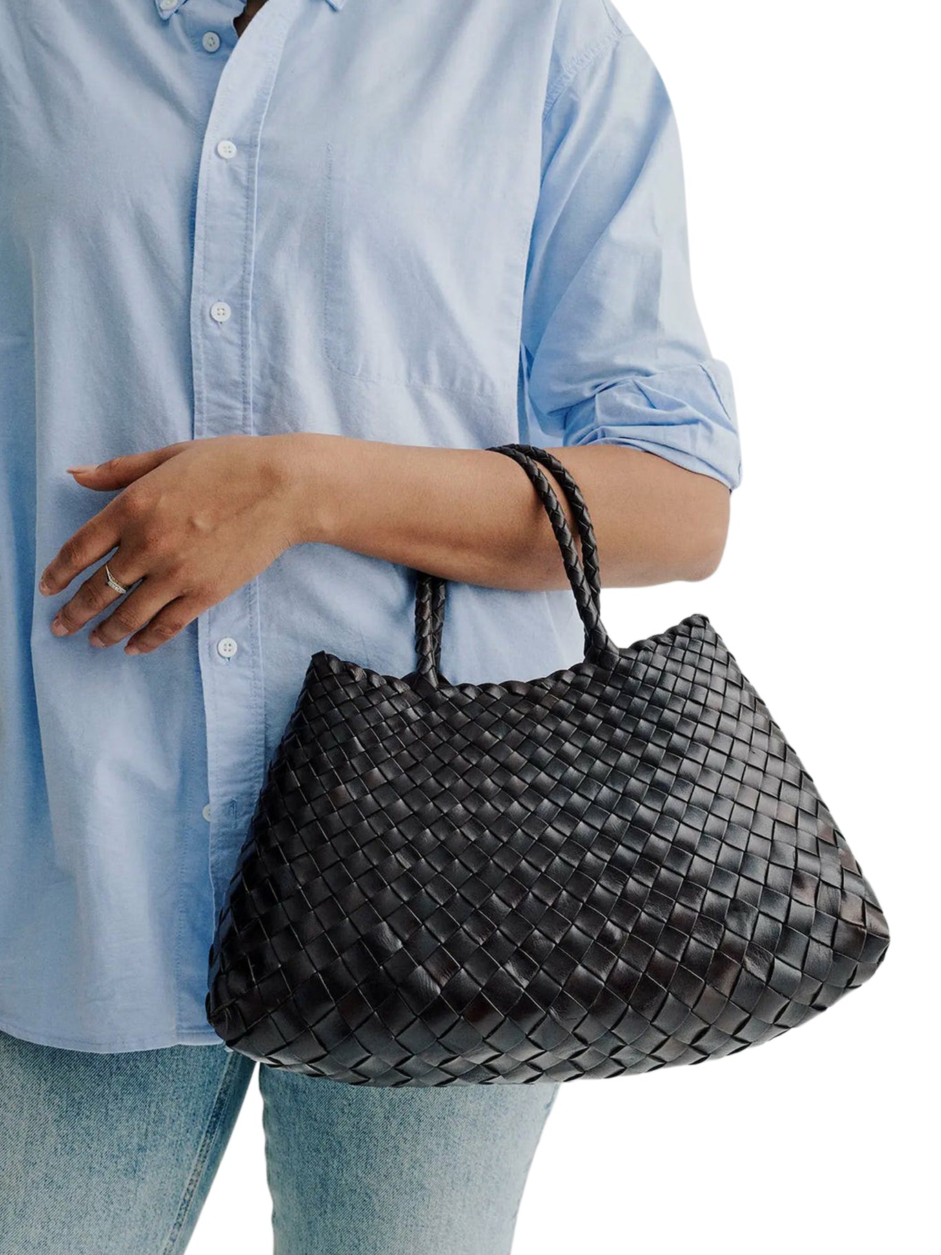 Dragon Diffusion SANTA CROCE SMALL BLACK LEATHER BAG, view 2