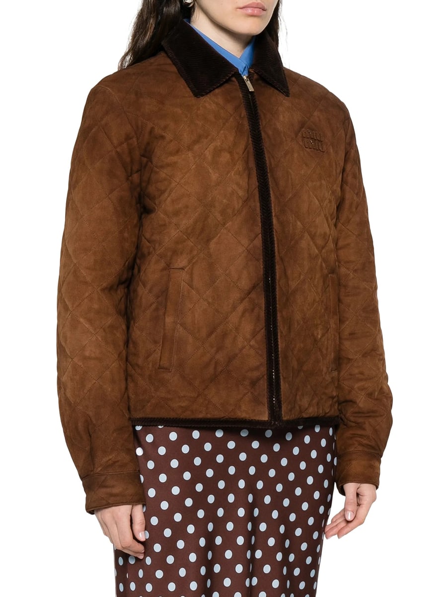 Miu Miu SUEDE JACKET WITH VELVET COLLAR, view 3