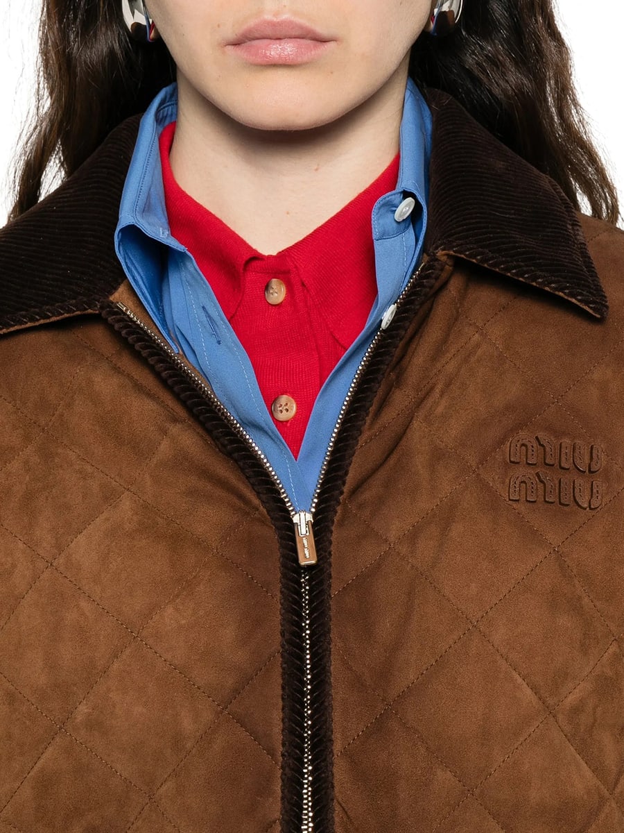 Miu Miu SUEDE JACKET WITH VELVET COLLAR, view 5