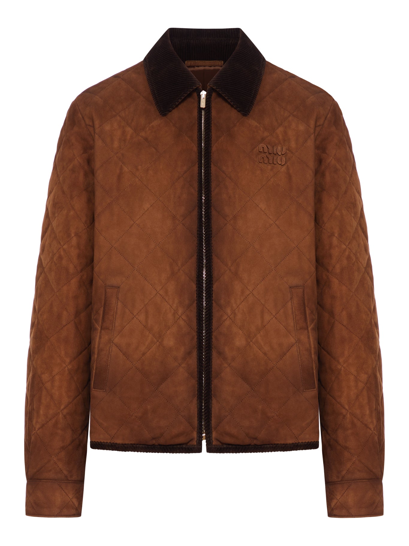 Miu Miu SUEDE JACKET WITH VELVET COLLAR