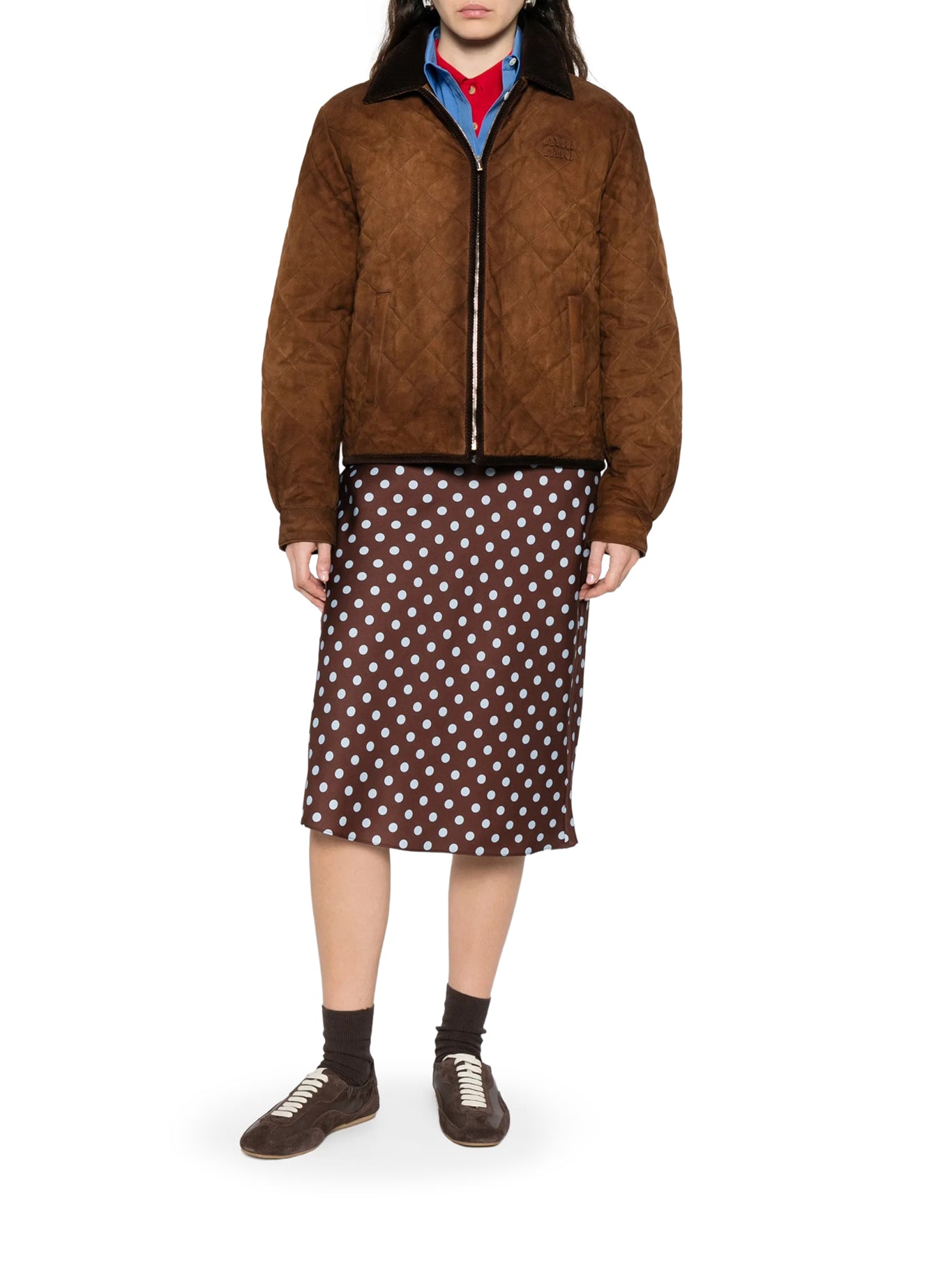 Miu Miu SUEDE JACKET WITH VELVET COLLAR, view 2