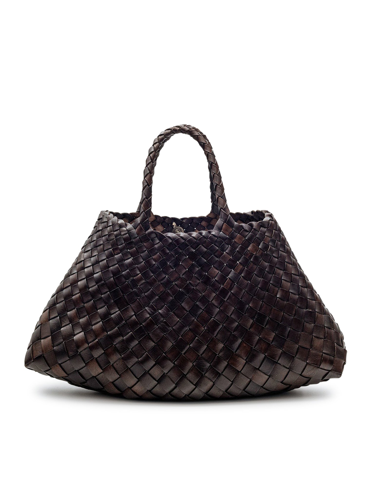 Dragon Diffusion SANTA CROCE SMALL BROWN LEATHER BAG